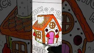Cute Gingerbread House Coloring Page  🏠✨ ASMR Coloring with Alcohol Markers