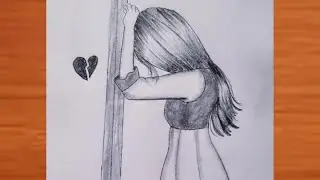 How to draw h sad girl drawing || alone girl pencil drawing step by step for biggenars 