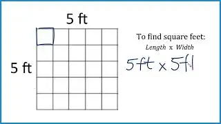 How many square feet are in a 5 ft by 5 ft area?