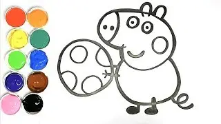 Dessin pour b&eacute;b&eacute; - Comment Dessiner le Fr&egrave;re de Peppa Pig - GEORGE PIG - Kiwi Kids