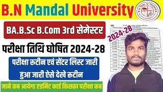 BNMU UG 3rd Semester Exam Date 2024-28 | BNMU BA BSc BCom 3rd Sem Exam Routine Notice