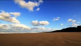 Beautiful Blue Sky Beach Time Lapse - Royalty Free HD Stock Video Footage