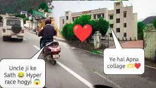 Collage Jate Jate Uncle ji ke sath race lagayi 😂 Uncle Heavy Rider @sumitrider169