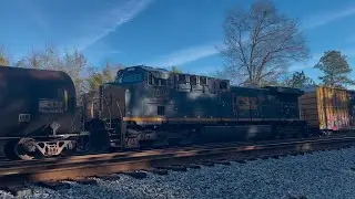 CSX 3032 Leads CSX M409-10 SB Manifest Train With Missing Road Numbers & Air Horns DPU Florence SC
