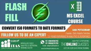 Convert ISO Formats To Date Formats | Flash Fill | Advanced Excel