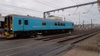 153385 network rail inspection train passes through cremorne lane crossing on 13/11/25