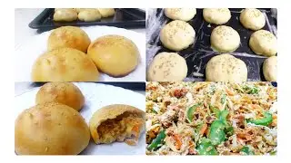 Home made Chicken stuffed Bun/How to make Bun Recipe/