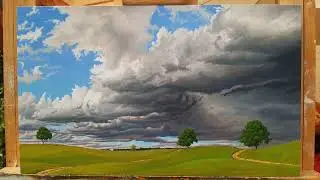 Example for a model railroad backdrop painting