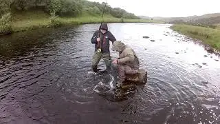 Salmon Fishing  Helmsdale in Sutherland in the Highlands of Scotland