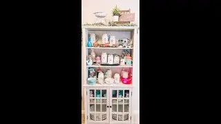 Summer Hutch Decor using Rae Dunn