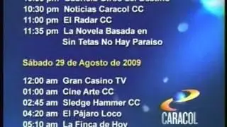 Programaci&oacute;n Caracol Televisi&oacute;n del 28 de agosto de 2009