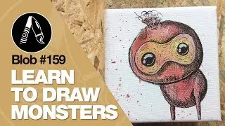 Blob 159 // How to draw monsters // Worlds Tiny Art Canvas Monsters // Drawing Tutorial