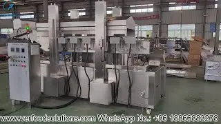 VERFOODSOLUTIONS Chicken Nuggets Continuous Fryer Machine Lifting System Test for Malaysia Customer