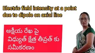 Electric field intensity at a point due to dipole on axial line |electric field #classroom #physics 