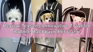 Review Texsens Innovative Traveler Bubble Backpack Pet Carriers for Cats and Dogs (Black)