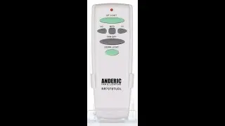 ANDERIC RR7078TUDL Ceiling Fan Remote Control CHQ7078T UC7078T Fan-HD HD5 with Up Light Key