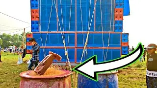 ডায়মন্ড মিউজিক বর্মন এর সাথে কম্পিটিশন করার সময় ভাইব্রেশনে জল ও ইট নাড়িয়ে ফেলে দিচ্ছে |
