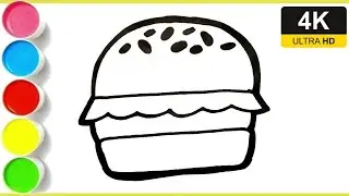 how to draw burger A Burger || Burger drawing || easy step by step hamburger drawing || By Neha