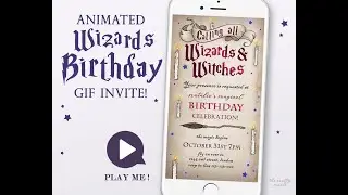 Animated Harry Potter inspired Halloween / Birthday GIF invite / invitation
