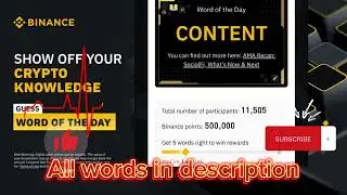 New Crypto WODL- Theme SocialFi-Binance Word Of The Day Answers #cryptowodl #crypto #wotd #btc #eth