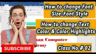 HOW TO CHANGE FONT SIZE FONT STYLE OR DESIGN IN MS WORD IN URDU ZOHAN COMPUTER ACADEMY