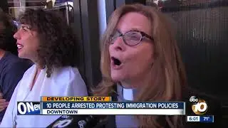 10 arrested at immigration policy protest