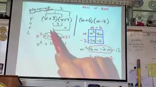 Algebra 4.14.2020 multiplying binomials FOIL vs Box method