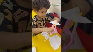 Scissor Cutting ✂️ #ytshorts #creativelearners #kids #fun #finemotorskills #scissors #cuttingskills