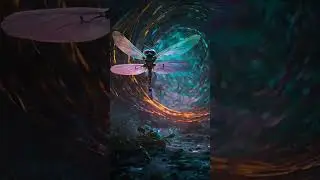 In a dreamy cyborg robot dragonfly quantum realm#shorts #dreamy #nature #re