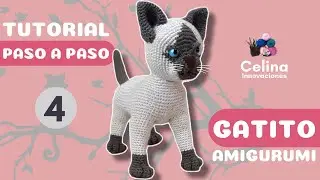GATITO AMIGURUMI -paso a paso / Tutorial Nº4 Celina innovaciones crochet