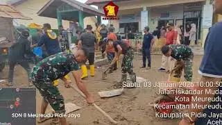 Menjelang Semester Baru TNI AD Kebut Pembersihan Sekolah di Pidie Jaya sampai Aceh Tamiang
