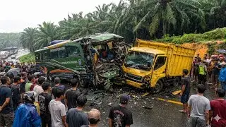 Kecelakaan Tragis Bus Vs Truck‼️Kabin Hancur Parah