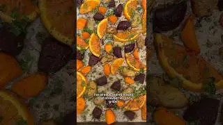 ROASTED ORANGES & SEASONAL VEGGIES 🍊🧅🥕 #dietitian #seasonalrecipes #roastedvegetables