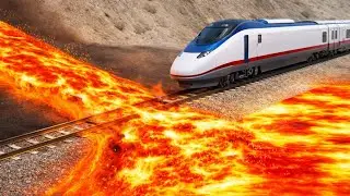 Train vs Lava 🔥 Extreme Train Crash Gameplay | Impossible Train Challenge