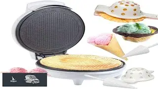 Waffle Cone & Bowl Maker for Homemade Ice Cream Cones Includes Amazon