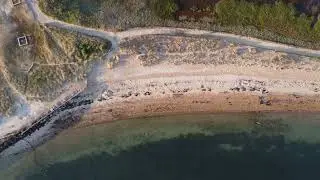 Yarmouth and Sandhard Beach on the Isle of Wight from above in 2022.