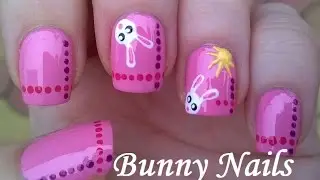 EASTER NAIL ART Tutorial: Easy Bunny Nails By Toothpick & Dotting Tool