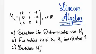 Matrix mit Parameter | Determinante invertierbar Inverse berechnen (Lineare Algebra)