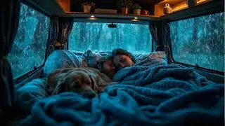 Heavy Rain and Thunder Sounds in Van 🚐 | Deep Sleep & Relaxation ASMR