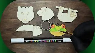 Tropical Animal Keychain Painting | Tiger, Parrot, Sloth, Toucan, Tree Frog | Watercolor
