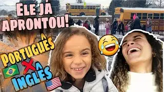 🇺🇸 🇧🇷 Ele inventou uma historia! Primeiro dia de aula do Orion na Escola Bilíngue nos EUA!