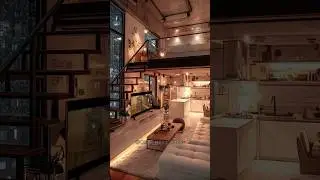 City Nights, Soft Lights &ndash; Dreamy Industrial Loft 🧡#relaxing #ambiance #homedecor