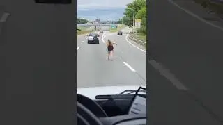 Crack head Takes a Walk down Route 10, Providence, Rhode Island