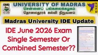 Madras University IDE Upcoming Exam Information 👍
