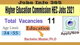 Higher Education Commission HEC Jobs 2021| Latest Jobs in Islamabad 2021| Jobs in Islamabad 2021