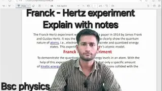 Franck-Hertz experiment//BSc #physics #science #by Science gold #rahul