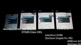 Mobile SoC performance: Intel Atom Z2560, Z2580, MediaTek MT8389 and AllWinner A31s