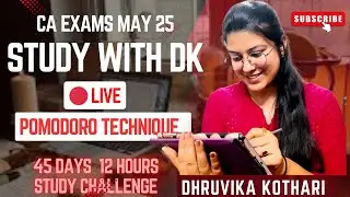 🔴LIVE Study With Me | DAY 38 OF 45 DAYS 12 HOURS STUDY CHALLENGE |CA EXAM MAY 2025| #studymotivation