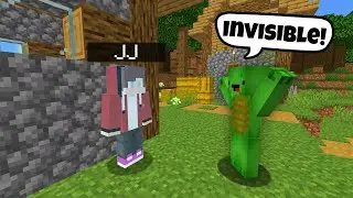 JJ and Mikey but JJ became invisible in Minecraft!!! Minecraft Maizen! Minecraft animation!