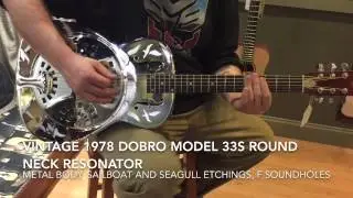 Vintage 1978 Dobro USA Model 33S Metal Body Round Neck Resonator Guitar w/ Case